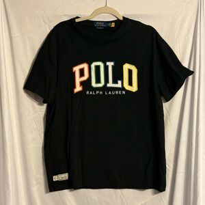 Ralph Lauren Black Tee with Yellow Logo